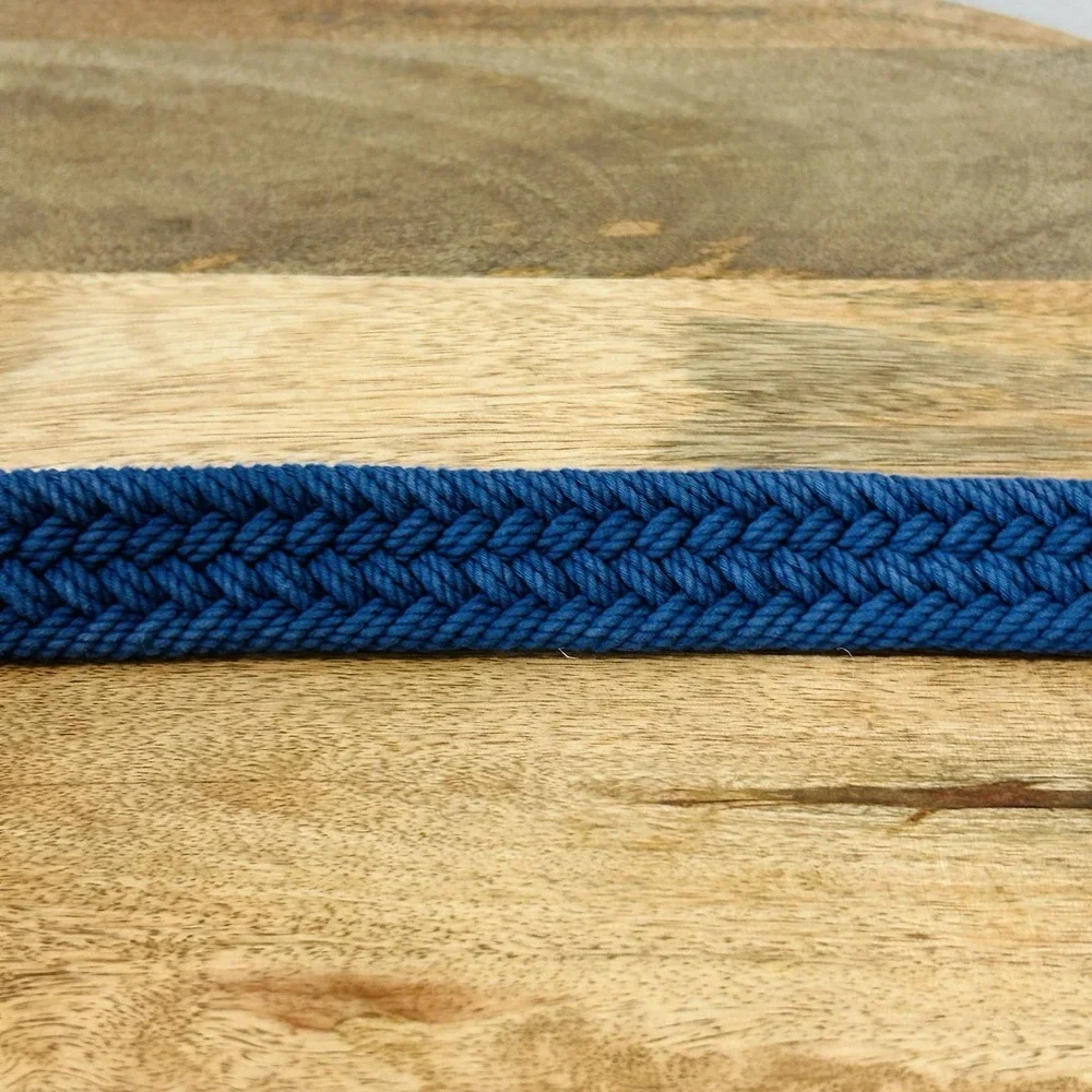 Brooks Brothers blue webbed d ring belt Men's Size Medium Overall Length 46
